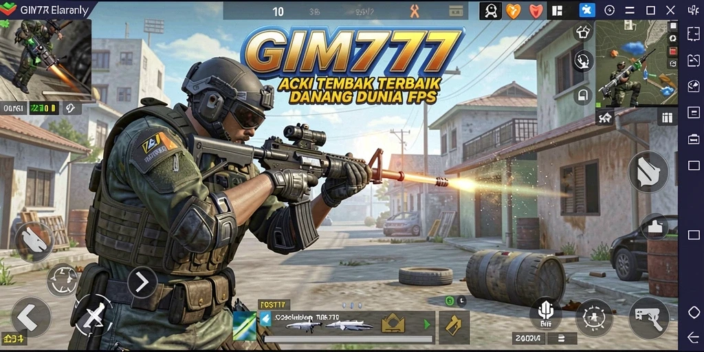 Tampilan gameplay mendebarkan dari GIM777 dengan aksi tembak-menembak yang intens.