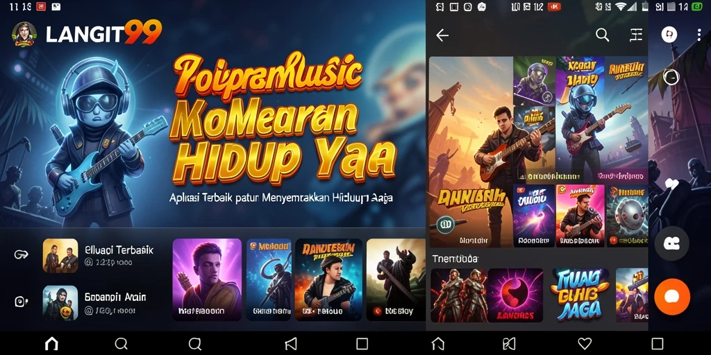 Tampilan menarik dari LANGIT99 saat memutar lagu favorit.