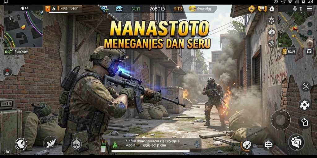 Tampilan gameplay seru dari NANASTOTO yang penuh aksi FPS.